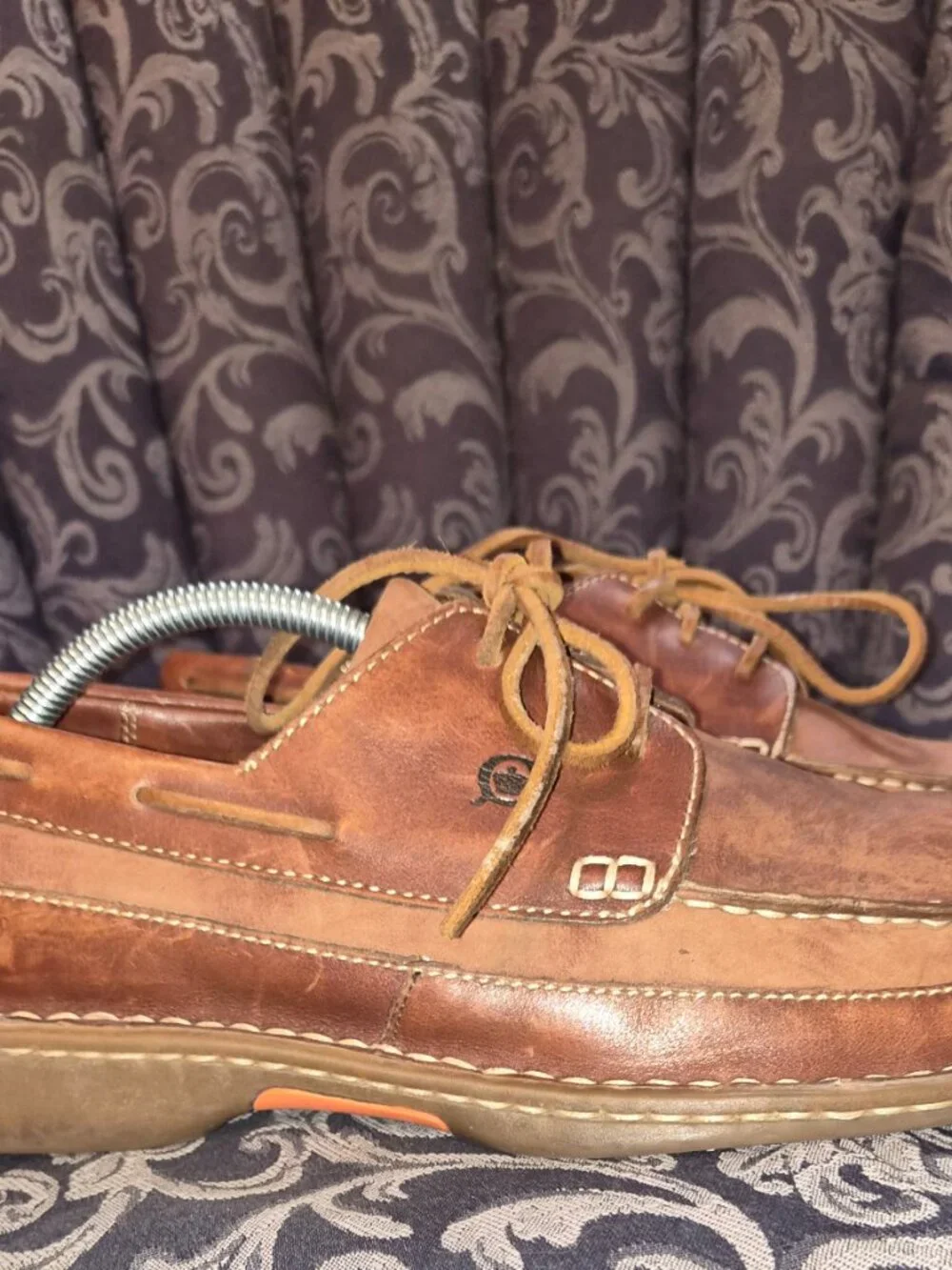 Mens Born Brown Leather boat shoes